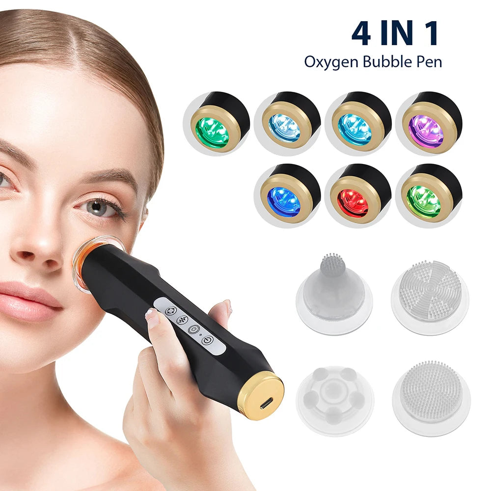 Tragbares Sauerstoff-Blasen-Gesichtsgerät CO2-Blasenstift Aqua Skin Gesichtsreinigungs-SPA-Schönheitsgerät CO2-Pod-Massagegerät