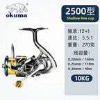 Okuma Ganzmetall-Angelrolle mit flacher Spule 15 kg Korrosionsschutz Salzwasser Spinnrolle 1000-5000