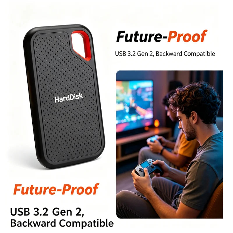 High-Speed Original SSD 2TB Portable USB3.1 Festplatte 4TB Geräuschlose Disk für Freelancer Laptop Tablet Werkbank
