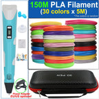 Kinder 3D-Stift 3D-Zeichnung Druckstift mit LCD-Bildschirm Netzteil 200M PLA Filament Spielzeug Kinder Weihnachten Geburtstag DIY Geschenk