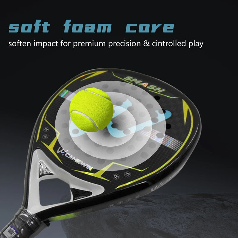 12K Carbonfaser-Padel-Schläger | mit EVA Memory Foam Baumwolle | Neuer Prozess Caged Tennisschläger | Board Style Schläger