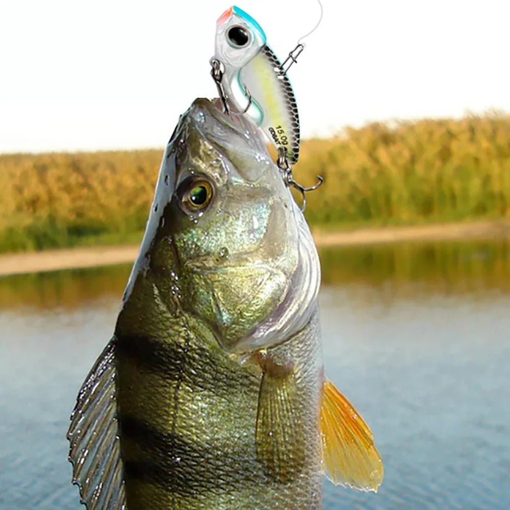 Metall Jig VIB Köder 7g 10g 15g Löffel Spinner Laserlackierung Angelgerät Drillinge Swimbait Pesca Bait Spinnerbait VIBRATION