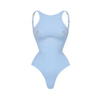 2026 2tlg. sexy Damen-Badeanzug, einteilig, weibliche Bademode, unifarben, Biquini, hoch geschnitten, Monokini, Push-Up-Badeanzüge, Strandmode