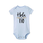 Hola Tio Tia Schwangerschaftsankündigung Baby Body Strampler Säuglingskleidung Freizeit-Overalls Schwangerschaftsgeschenk für neue Tante Onkel