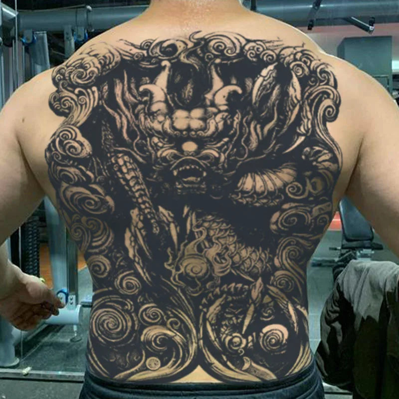 Magic Juice Tinte Wasserdichte Tattoo Aufkleber Große Größe Kräutersaft Temporäre Tattoos Männer Body Art Drache Tiger