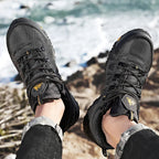 HIKEUP Rutschfeste Herren Wanderschuhe Atmungsaktive Outdoor Abriebfeste Spritzwassergeschützte Kletterschuhe Herren Sneaker Tourismus Bergschuhe