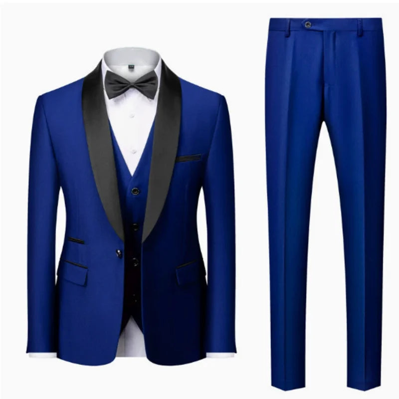 Herren Casual Business Anzug Smoking High End Marken Boutique Mode Sakko Weste Hose Bräutigam Hochzeitsanzug Party Anzug