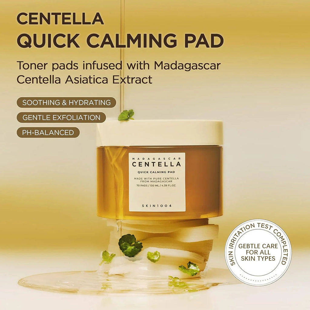 SKIN1004 MADAGASCAR CENTELLA PAD,Essenzgetränkte Pad-Textur,Für einen strahlenden Teint,Feuchtigkeitsspeicherung,Koreanische Hautpflege,Koreanisches Make-up