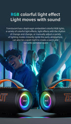 zealot-P12 Lautsprecher 60W Bluetooth-Lautsprecher Tragbarer Lautsprecher mit 10 Stunden Spielzeit, Tragegriff, für Camping, Party, TWS, AUX