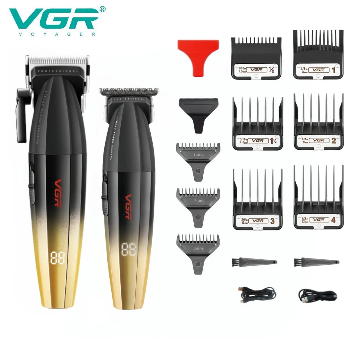VGR Haarschneidemaschine Professionelle Haarschneidemaschine Gesichtsrasierer Friseurschere Barttrimmer Metalltrimmer für Herren V-003 V-906 V-308