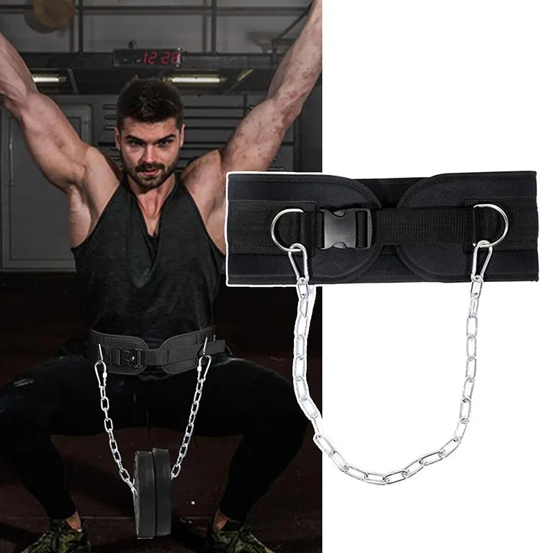 Thicken Weight Lifting Belt With Chain Dipping For Pull Up Carrying Fitness Back Muscle Strength Training Hauptbild