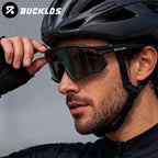 BUCKLOS Polarisierte Fahrradbrille UV400 Rennrad-Mountainbike-Brille TR-90 Rahmen Winddichte Outdoor-Sportbrille Fahrradteile