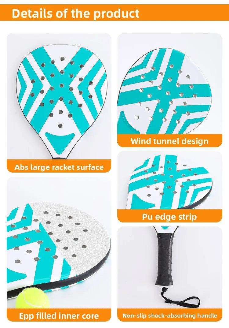 Padel-Tennisschläger Strandtennisschläger Carbonfaser Leichte Tennisschläger Outdoor-Sport Herren- und Damen-Leuchtschläger