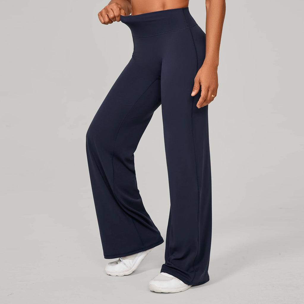 Damen gerade Yoga-Leggings weicher, dehnbarer Stoff Damen-Yogahosen GYM Schweißableitende Eigenschaften Lauf-Sport-Hosen
