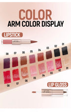 Schwarzer brauner, spitz zulaufender Lipliner-Konturenstift, doppelseitiger Spiegel, aufpolsternder Lippenglanz, kristallklarer Lipgloss, sexy roter Lippen-Tint-Make-up