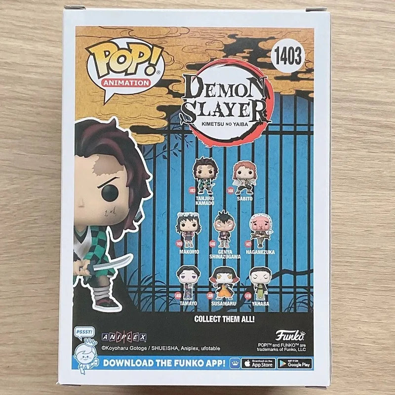 Funko POP Original Echtes Demon Slayer Anime Figur Tanjiro Kamado 1403 Actionfigur Spielzeug für Jungen Mädchen Geschenkmodell