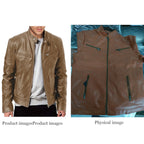 2024 Motorrad Lederjacken Herren Lässige Mode Motorradmantel Slim Fit Revers PU Jacken Herbst Winddichte Lederjacke Herren