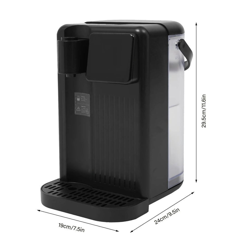 1700W 3L Sofort-Heißwasserspender 3s Heizung LED Touchscreen Wasserkocher 25-99°C Temperaturregelung EU Stecker für Zuhause Büro Schwarz