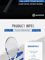 ALPSPORT Carbonfaser Tennisschläger T800 18K – Profi-Qualität mit Tasche & Band, leichter Trainingsschläger für Erwachsene, Herren & Damen