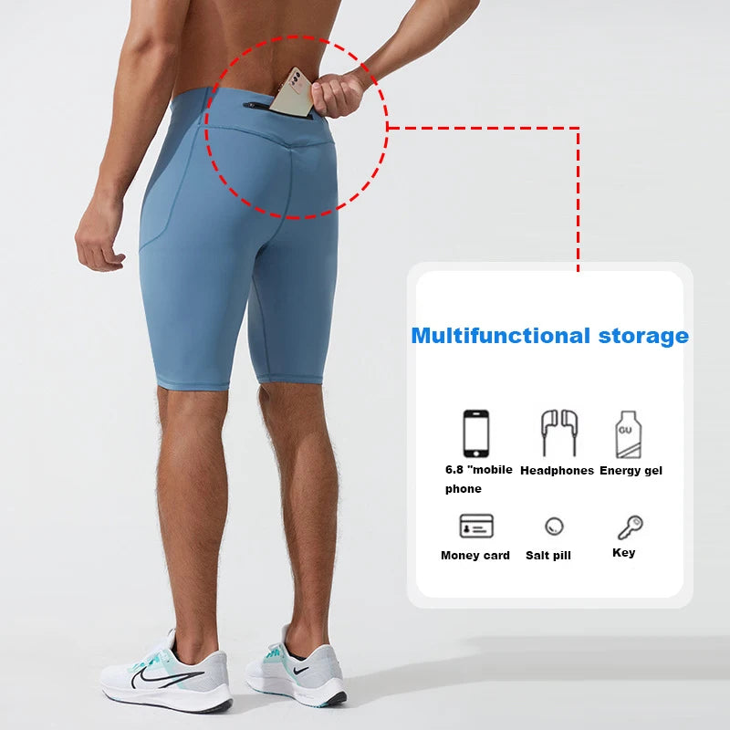 Kompressionsshorts Herren Schnell Trocknend Bodybuilding Tights Shorts Fitness Leggings Elastischer Bund Sportshorts Kurze Hose Gym Laufsport Herren