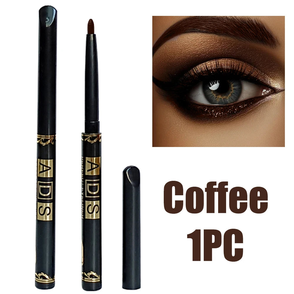 2 Stück wasserdichte schwarze braune Eyeliner-Stifte – wischfest, langanhaltend & anfängerfreundlich, glatt, hochpigmentiertes Punk-Augen-Make-up