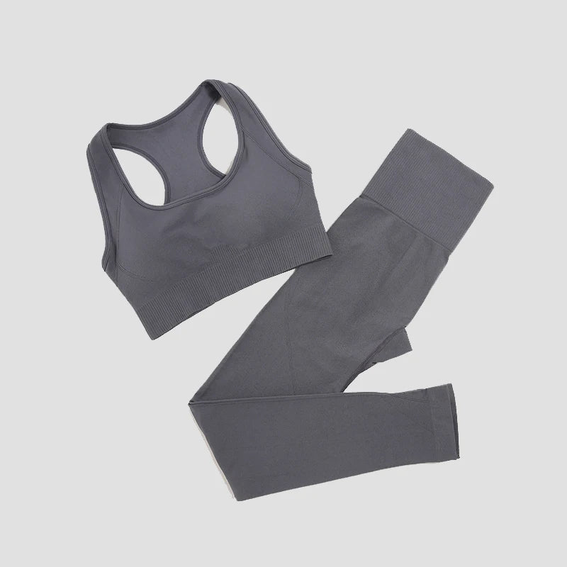 WAREBALL 2/3/4-teiliges Nahtloses Yoga-Set Sportkleidung Yoga-Anzüge für Frauen Fitness-Set Trainingsanzüge Sport-BH Gym Leggings