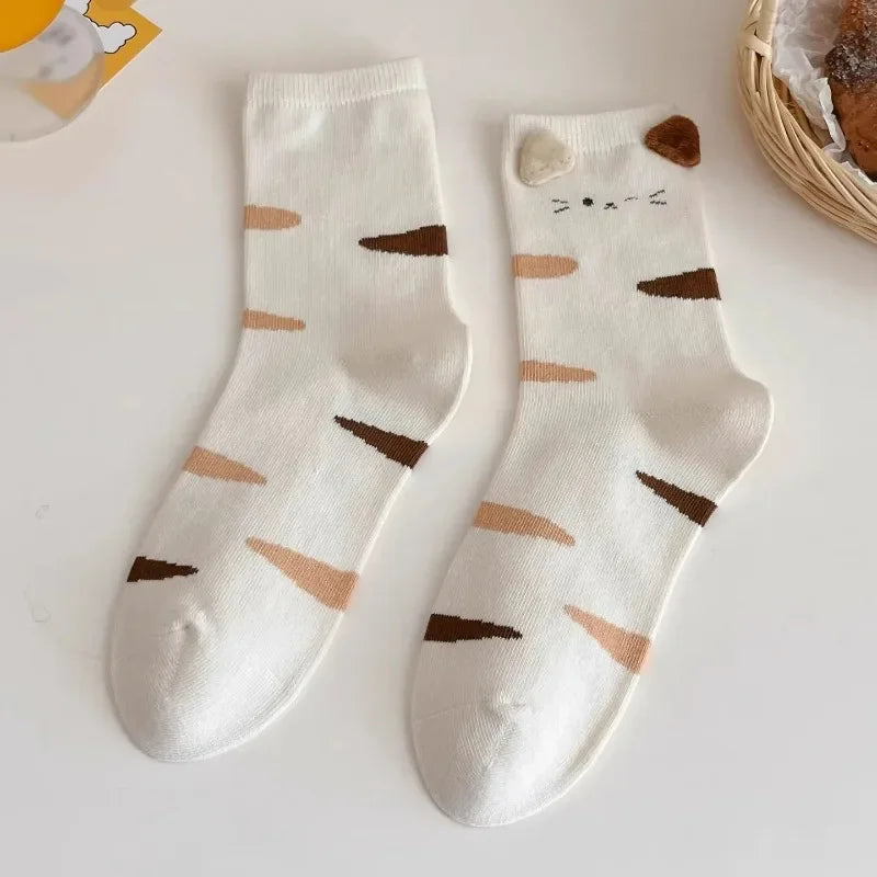 Mode Süß Niedlich 3D Tierohren Schwein Strumpfwaren Winter Warme Cartoon-Socken für Kinder Harajuku Baumwolle Weiche Hausschuhsocke