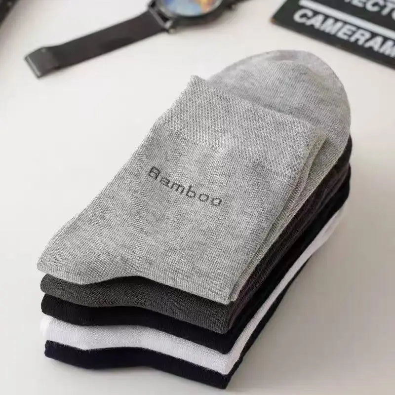 5 Paar/Herren Bambussocken Bequem Atmungsaktiv Freizeit Business Herren Crew Socken Hohe Qualität Antibakteriell Wadenhohe Socken EU39-45