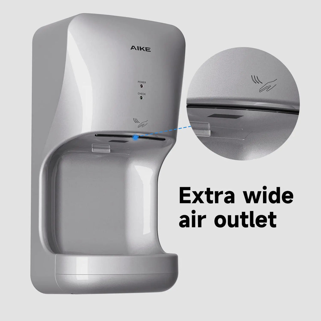AIKE Automatischer Händetrockner mit Tropfschale, Wandmontage, Hochgeschwindigkeits-Trockner, 10-15s Schnelle Trocknung, Modell AK2632, 1400-1650W