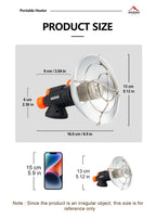 Widesea Camping Heizstrahler Tragbarer Edelstahl Kamin für den Winter Outdoor Ofen Wandern Gasbrenner Heizung Überlebensausrüstung