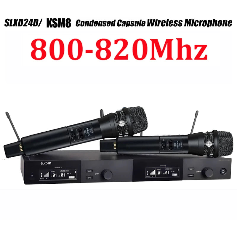 SLXD Mikrofon 500/600/800MHz Drahtloses Mikrofonsystem 4-Pin Headset KSM8/Beta58 Professionelles Audio-Equipment für Bühne Karaoke