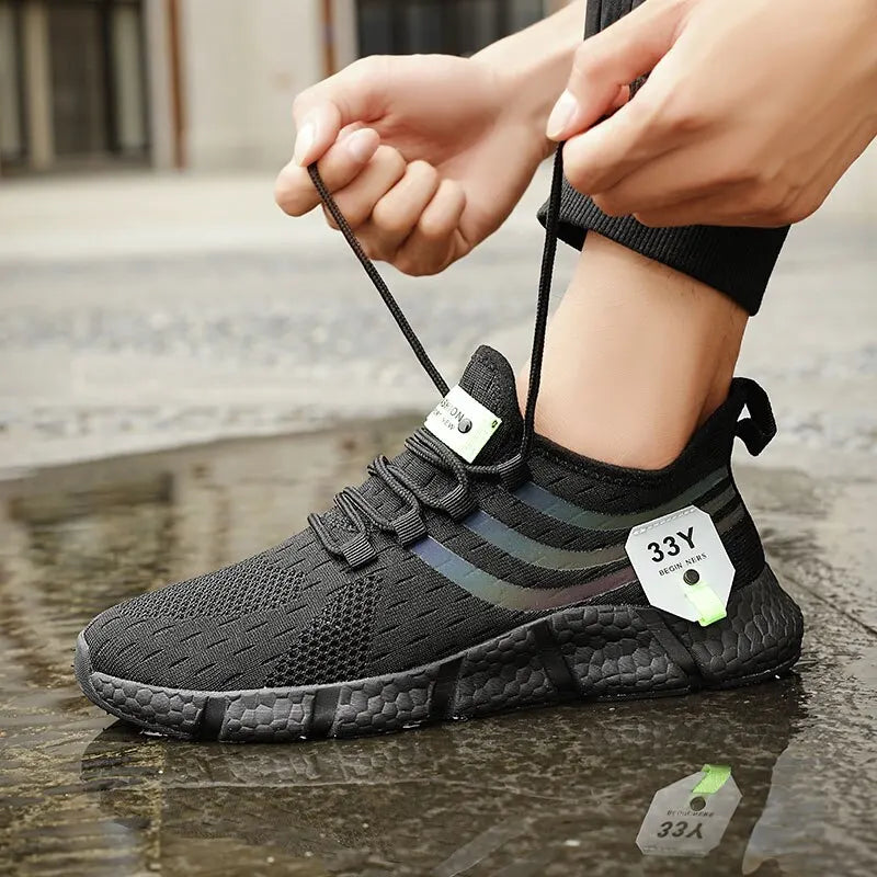 Herren Casual Sportschuhe Atmungsaktive Leichte Sneaker Outdoor Mesh Schwarze Laufschuhe Athletische Jogging-Turnschuhe Wanderschuhe