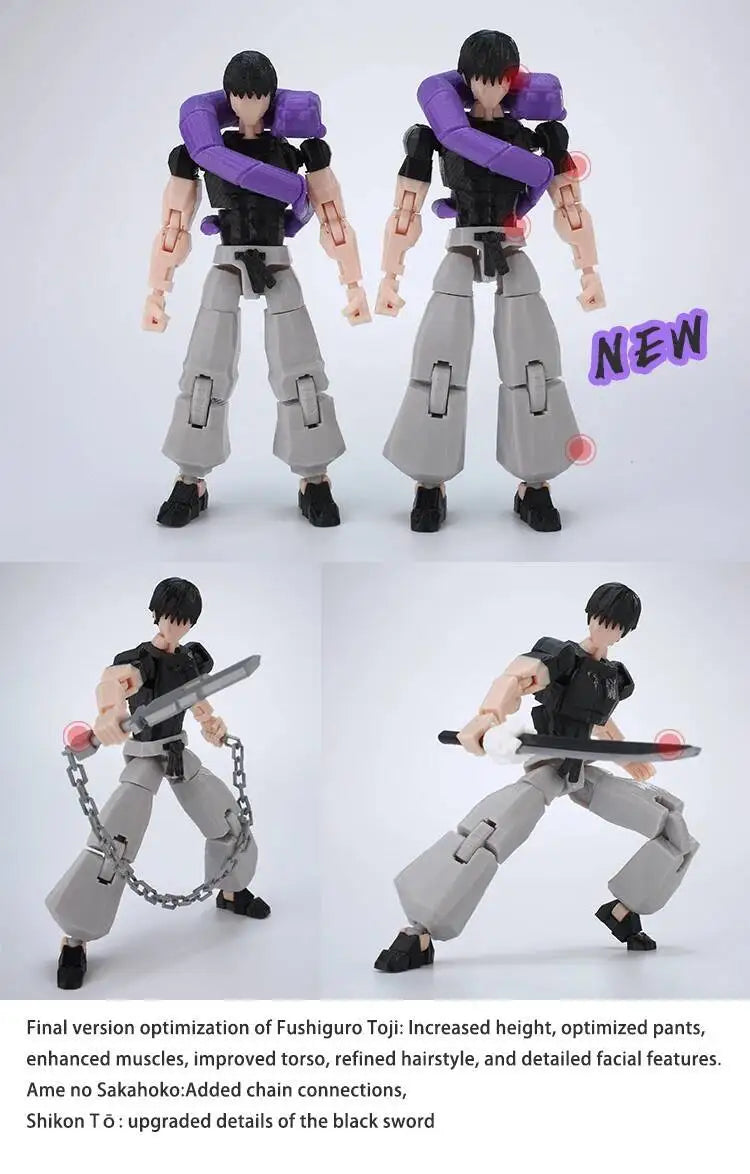 9L3D Lucky13 Gojo Sukuna Jujutsu Fushiguro Toji Gojo Satoru Actionfigur Dummy13 T13 Mehrgelenkige Sammlerstücke Titan13