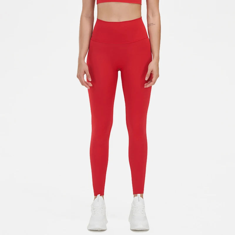 SOISOU Nylon Yogahosen Gym Leggings Damen Mädchen Fitness Weiche Strumpfhosen Hohe Taille Elastisch Atmungsaktiv Keine T-Linie Sporthosen