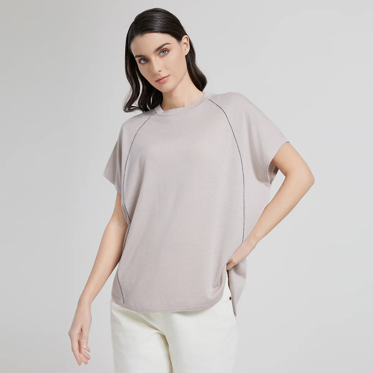 BC1071 Luxuriöse Damenbekleidung Merino Wolle Seide Pullover Strickpullover Damen Wollkleidung Damen Wollige lockere Oberteile