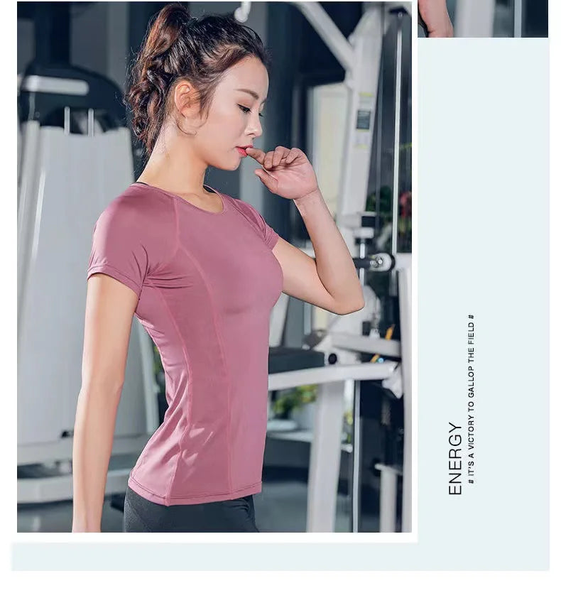 Damen-Sportbekleidung für Fitness, Laufen, Joggen, nahtloses Langarm-Sportshirt für Damen, Yoga-Top, weibliche Workout-Oberteile, T-Shirt
