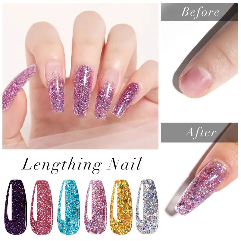Poly Nail Gel Komplettset mit 6W LED-Lampe Nagelset für Anfänger Nagelspitzen Kunst 3D-Design Dekoration Verlängerung Maniküre Werkzeugset