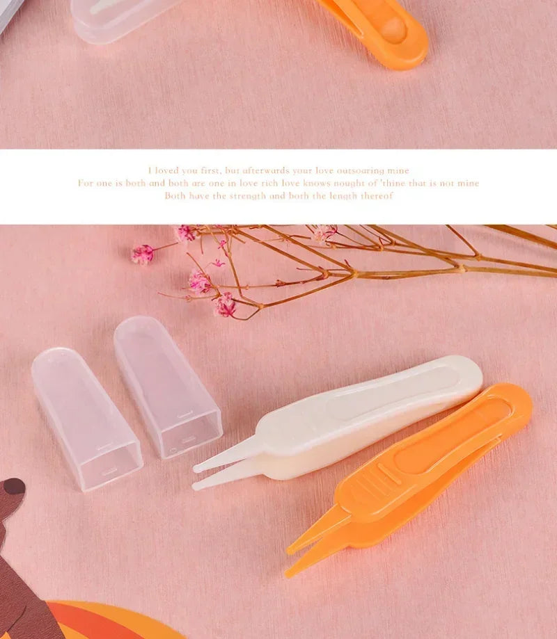 Babynasenreiniger Kleinkind Nasenhöhlenpflegebedarf Kinder Sicherheitszange Reinigungszange Baby Essentials Pinzette aus Kunststoff