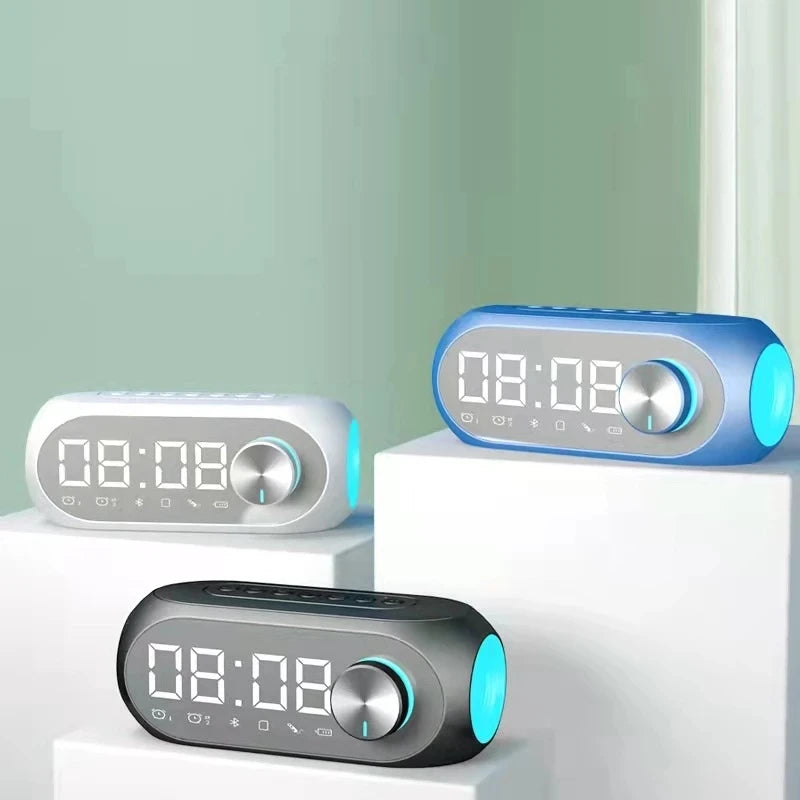 Radiowecker FM Bluetooth Lautsprecher Tragbarer Subwoofer Caixa De Som Sound Box Musik Drahtlose Mini Tieftöner Bocina Lampensäule