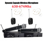 SLXD Mikrofon 500/600/800MHz Drahtloses Mikrofonsystem 4-Pin Headset KSM8/Beta58 Professionelles Audio-Equipment für Bühne Karaoke