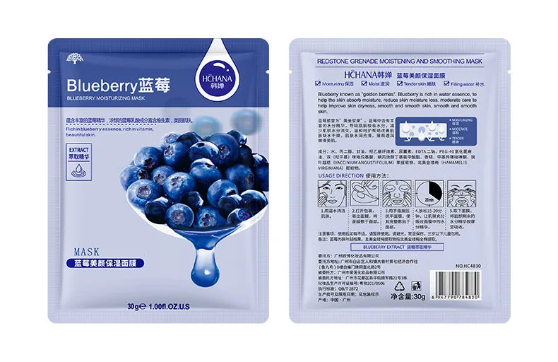 30 Stück Frischfrucht Gesichtsmasken Hautpflege Feuchtigkeitsspendend Straffend Hydrierend Koreanische Gesichtsmaske Gesichtspflegeprodukte
