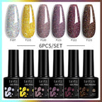 LILYCUTE 6PCS Gel-Nagellack-Set Sommer Neon Nagellack-Gel-Kits für DIY Nagel Semi-Permanenter UV-Lampe Gellack Nagellack-Set