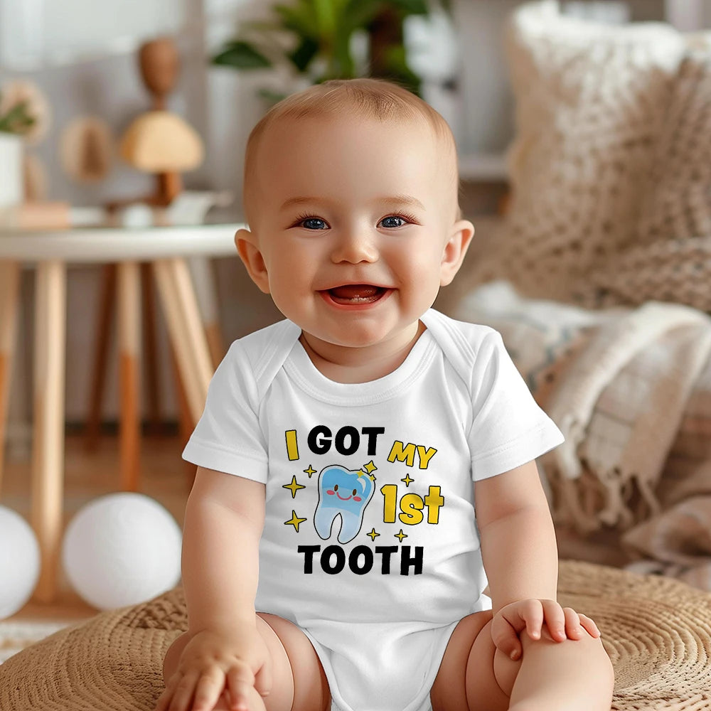 Mein erster Zahn Strampler Baby Body Baby Outfit Babyparty Geschenk Kinder Schwangerschaftsgeschenk für Mama