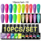 10/12PCS/SET Katze Magnetisches Gel Nagellack Set 9D Reflektierendes Glitzer Gel Halbpermanentes UV Gel Soak Off Funkelndes Nagelkunst Kits