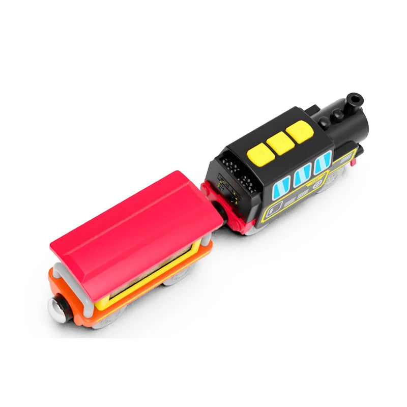 Kinder elektrische Eisenbahn Lokomotive Magnetischer Zug Waggon Diecast Slot Spielzeug Passend für Holzeisenbahn Gleis Spielzeug für Kinder Geschenk
