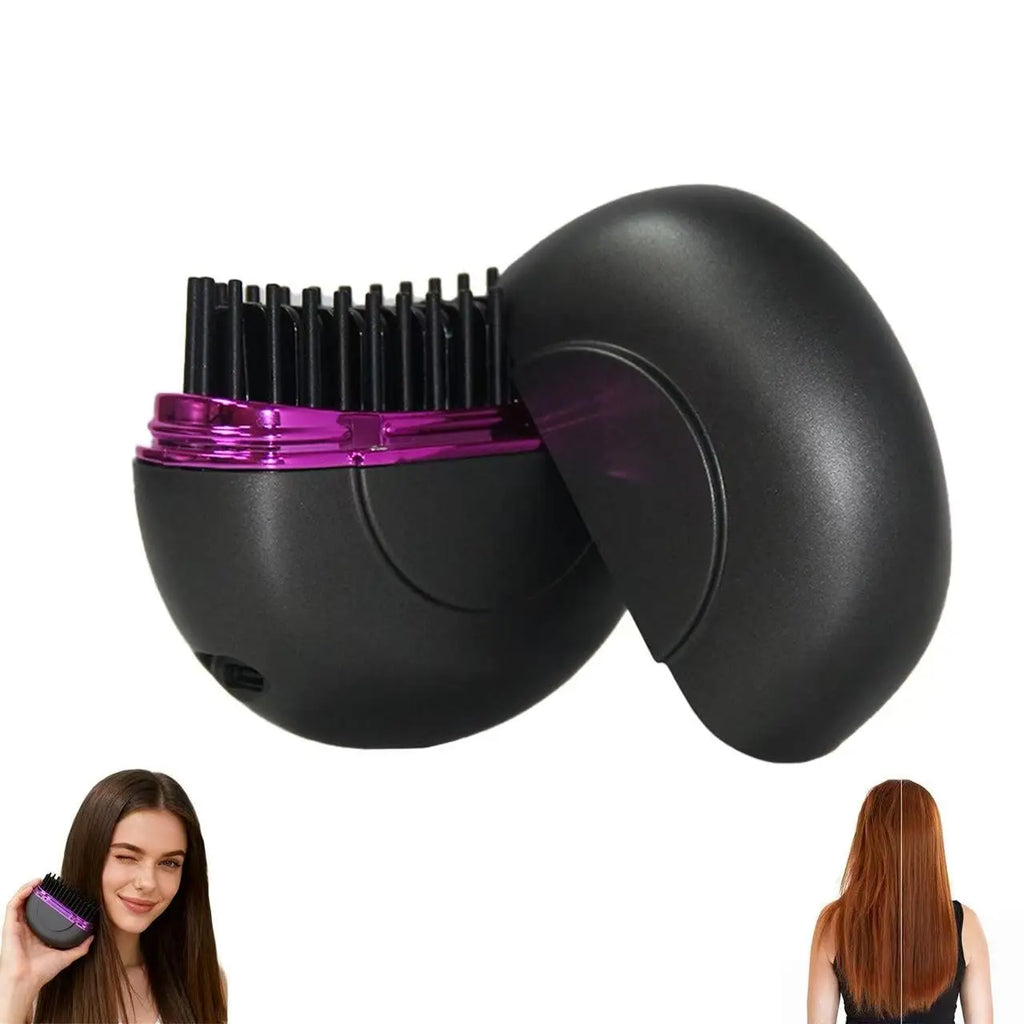 Mini-Glätteisen Wiederaufladbare Tragbare Haarglätterbürste Wiederaufladbar Schnelle Erwärmung Heiß Tragbar Reise für Damen