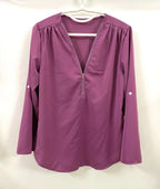 2024 Qualität Heißer Verkauf Plus Size Tiefer V-Ausschnitt Damenbluse Chiffon Coole lockere Hemd Mode Freizeit Damen Tops Sexy Reißverschluss Pullover