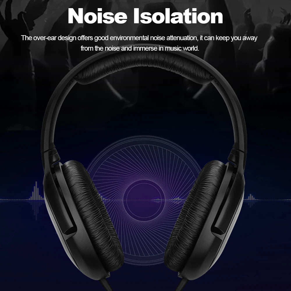 Sennheiser HD206 Over-Ear Kabelgebundene HiFi-Treiber Stereo-Bass Audiophile Kopfhörer Original Noise-Cancelling Monitoring Headset