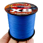 8 Strands Multifilament Angelschnüre Salzwasser Fliegen-Karpfen geflochtene Schnur X8 Spinnköder Angelschnur für Barsch 300m/500m 18lb-78lb