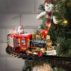 Batteriebetriebener Eisenbahnzug mit Sound & Licht, Eisenbahnwaggon, Spielzeug, Weihnachtszug, Baumschmuck, Schienenspielzeug, elektrische Spielzeuge für Kinder